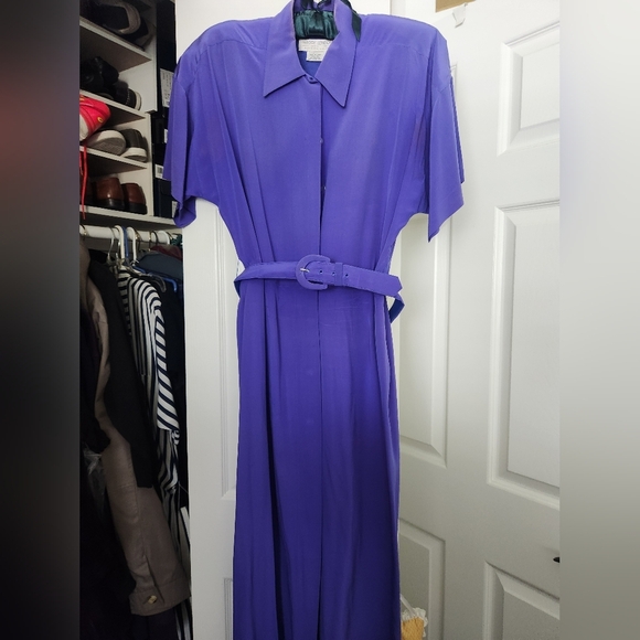 Vtg Maggie London Women’s 100% Silk Size 10 Lavender Dress - Picture 8 of 8